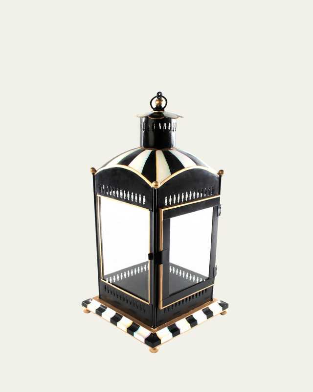 Courtly Stripe Large Candle Lantern